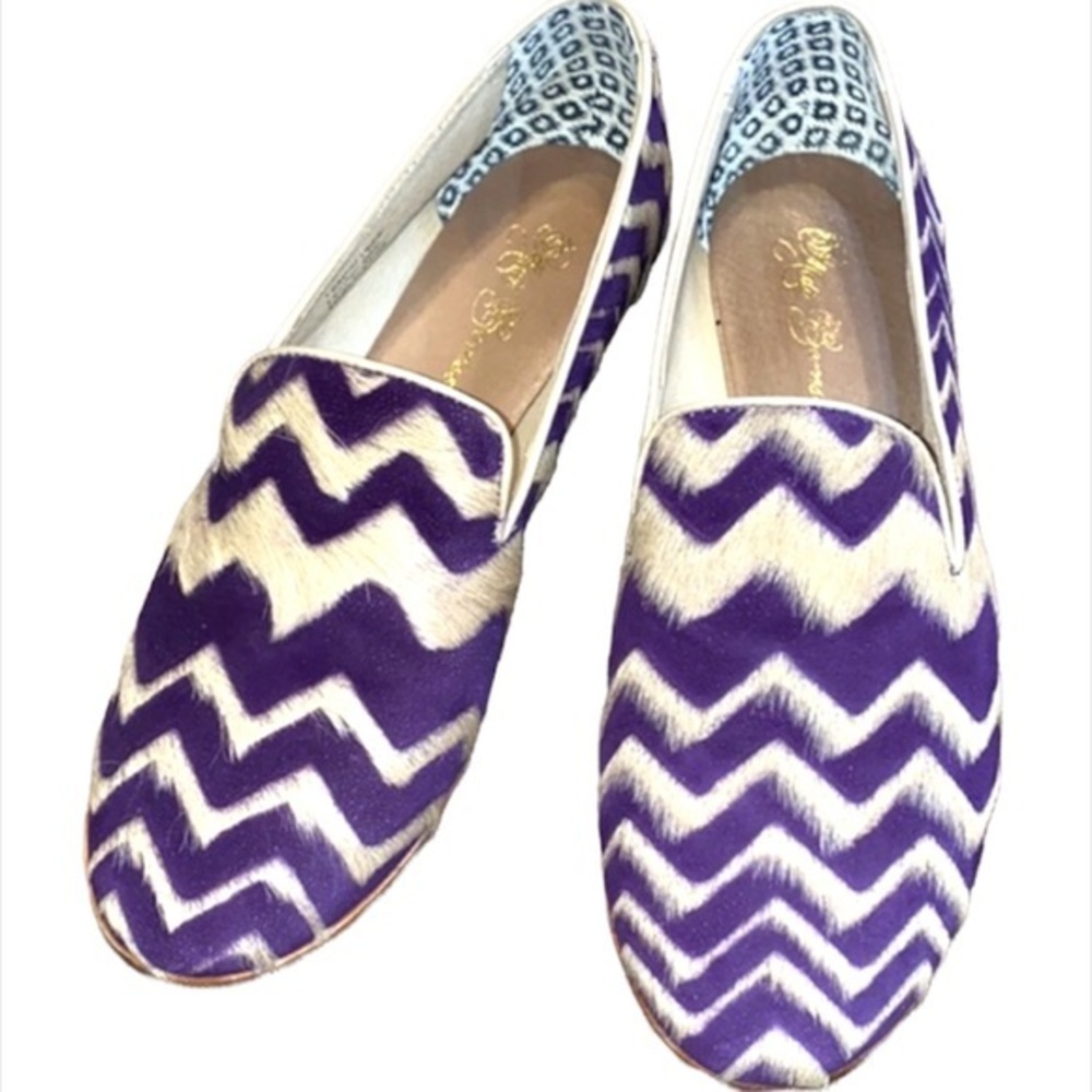 Matt Bernson Purple Chevron Print Calf Hair Loafer Size‎ 7.5